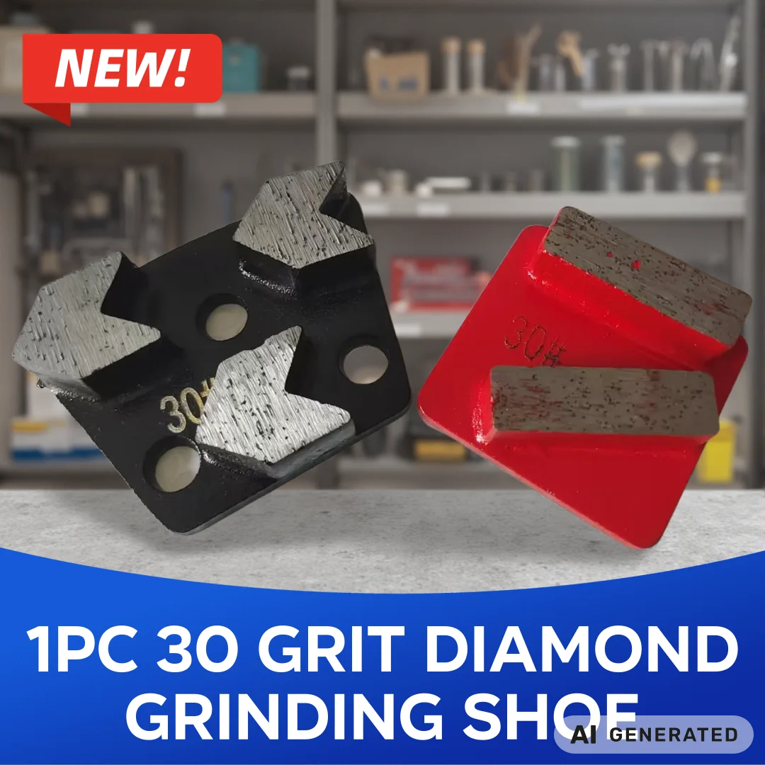 1PC 30 Grit Diamond Grinding Shoe Double & Arrow‑Shaped Segment Thickened Metal Bond For Concrete Epoxy Floor Grinder