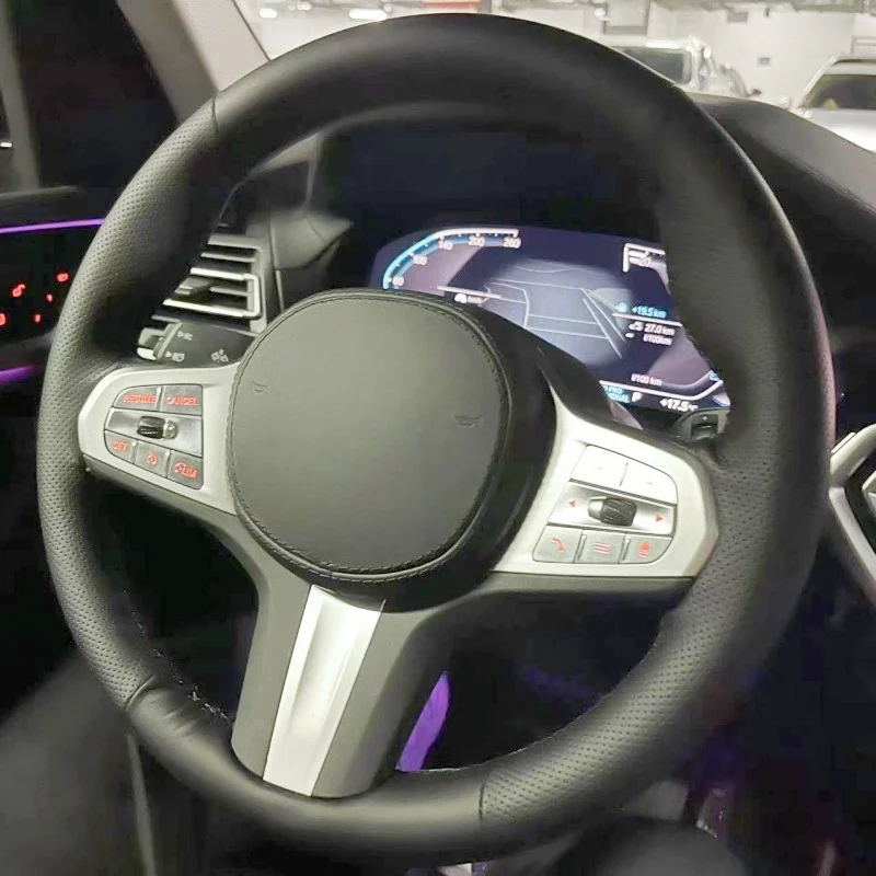 

Genuine Leather Steering wheel Cover For BMW M Sport G30 G31 G32 G20 G14 G15 G16 X3 Handle Cover Interior Car Accessories