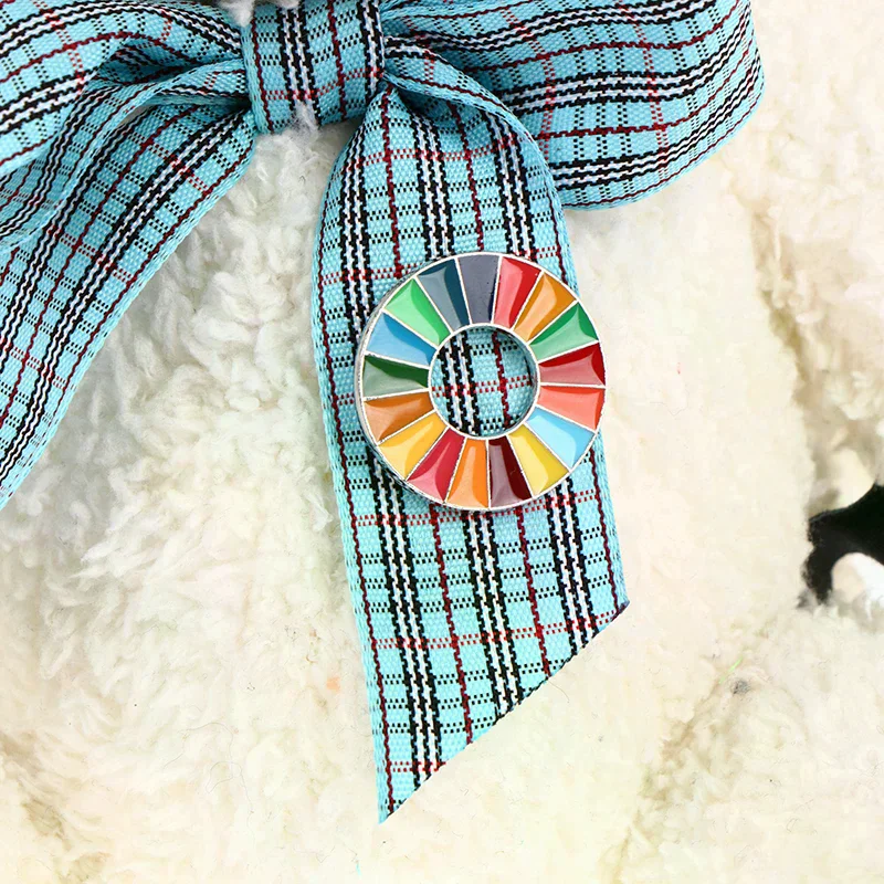 Enamal 17 Colors Sustainable Development Goals Brooch United Nations Pin Badge