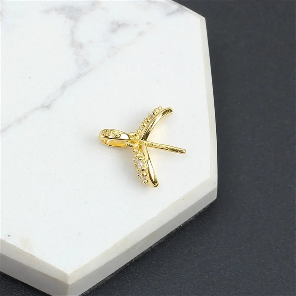 

Подвеска из стерлингового серебра 925 пробы с жемчугом, DIY пустая ободок, чашка, ювелирные изделия для рукоделия, фурнитура для подвески с полыми зубцами