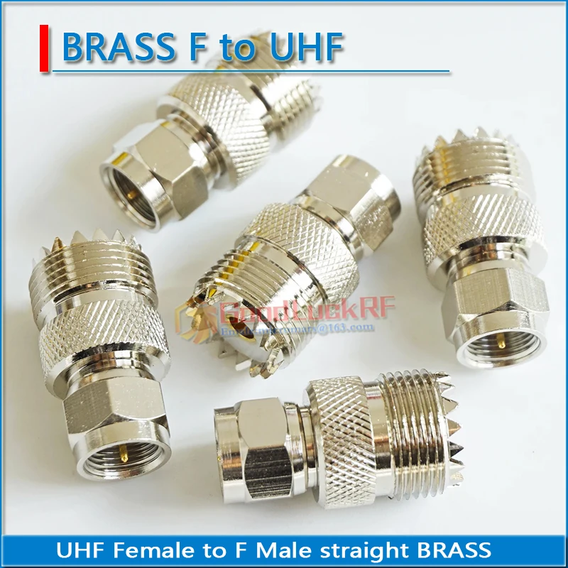 

1X Pcs PL259 PL-259 SO239 SO-239 UHF Female to F Male Plug UHF to F TV Brass Straight High-quality RF Connector Coaxial Adapters
