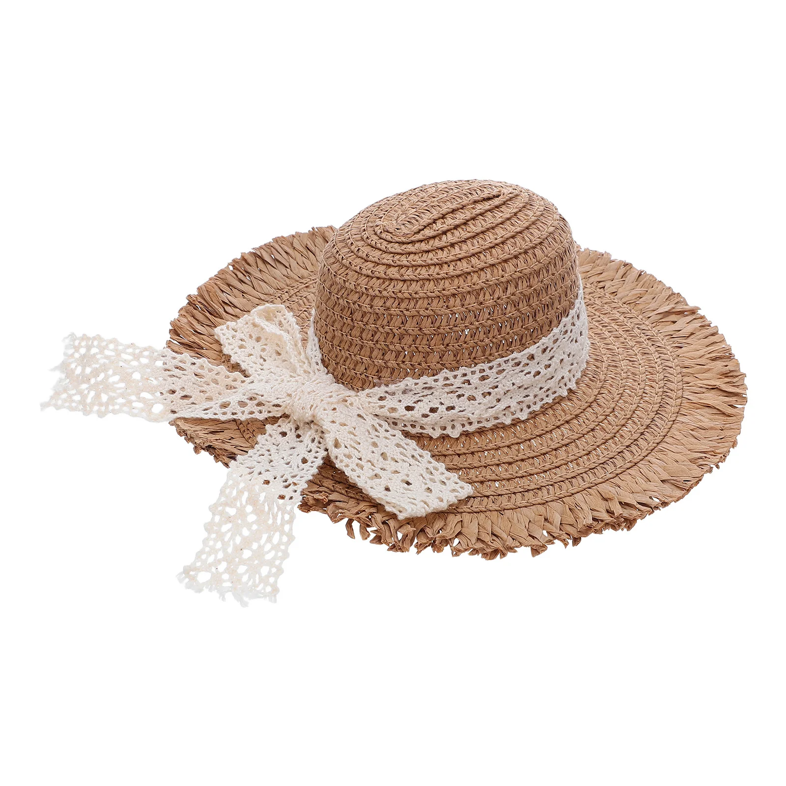 Mini Straw Hat Decoration Woven Cap For Dollhouse Miniature Animal Sun Hat Craft Accessory Pet Costume Diy Beach Decor