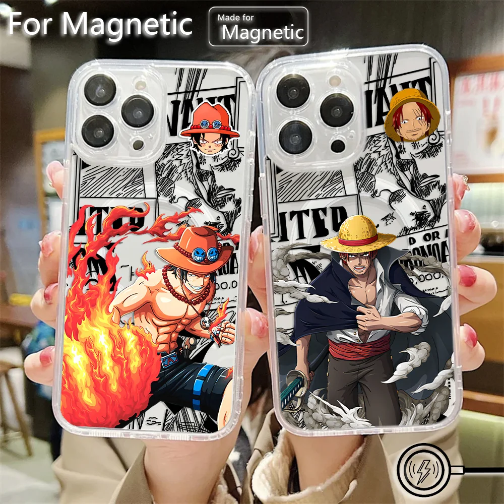 Anime O-Ones Pieces Cool Magnetic Phone Case for Samsung Galaxy S25 S24 S23 S22 S21 FE Edge Plus Ultra 5G Soft Clear TPU Cover