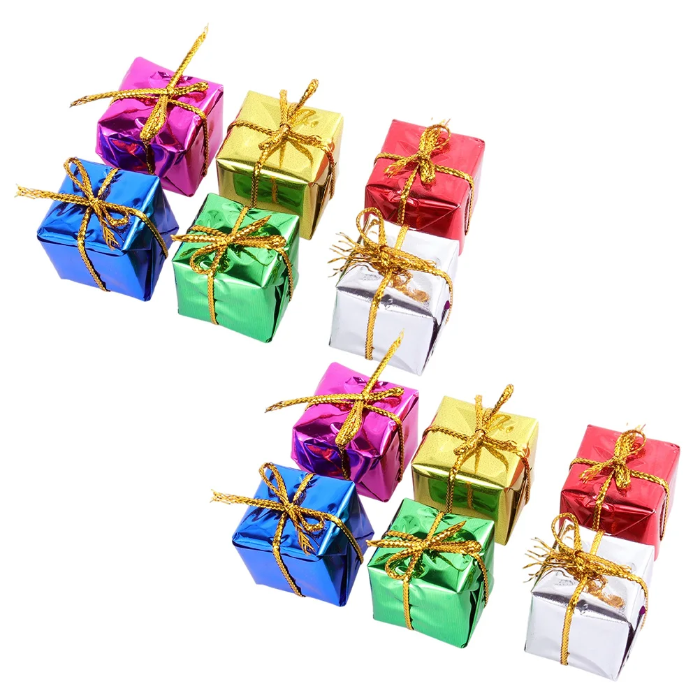 

72 Pcs Christmas Iridescent Baubles Tree Decorations Present Boxes Ornaments Xmas Hanging Pendant
