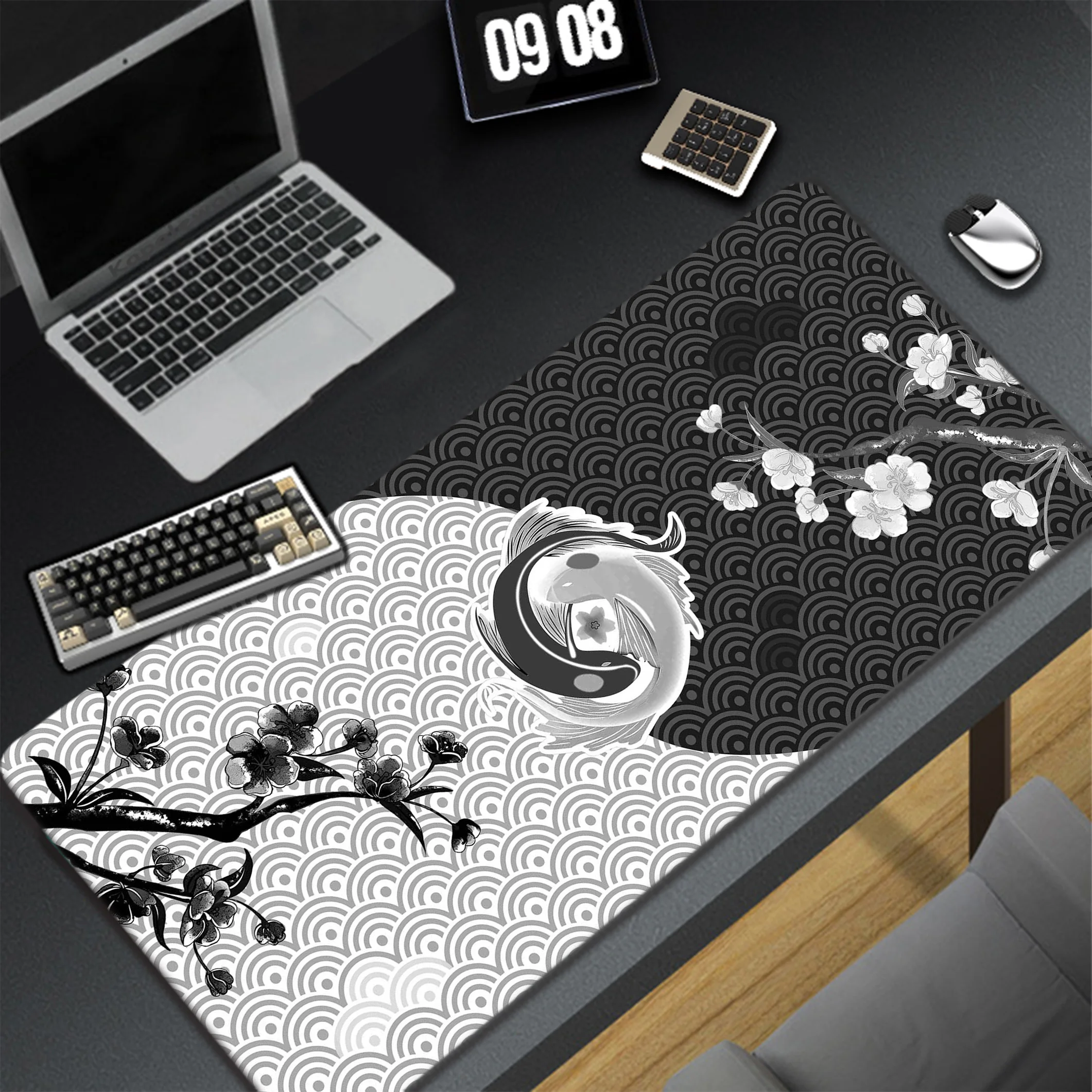 

900x400mm Japanese Koi Mousepad Gamer Mouse Pad Gaming Desk Mat Alfombrillas De Ratón Locking Edge Mouse Mat Soft Keyboard Pads