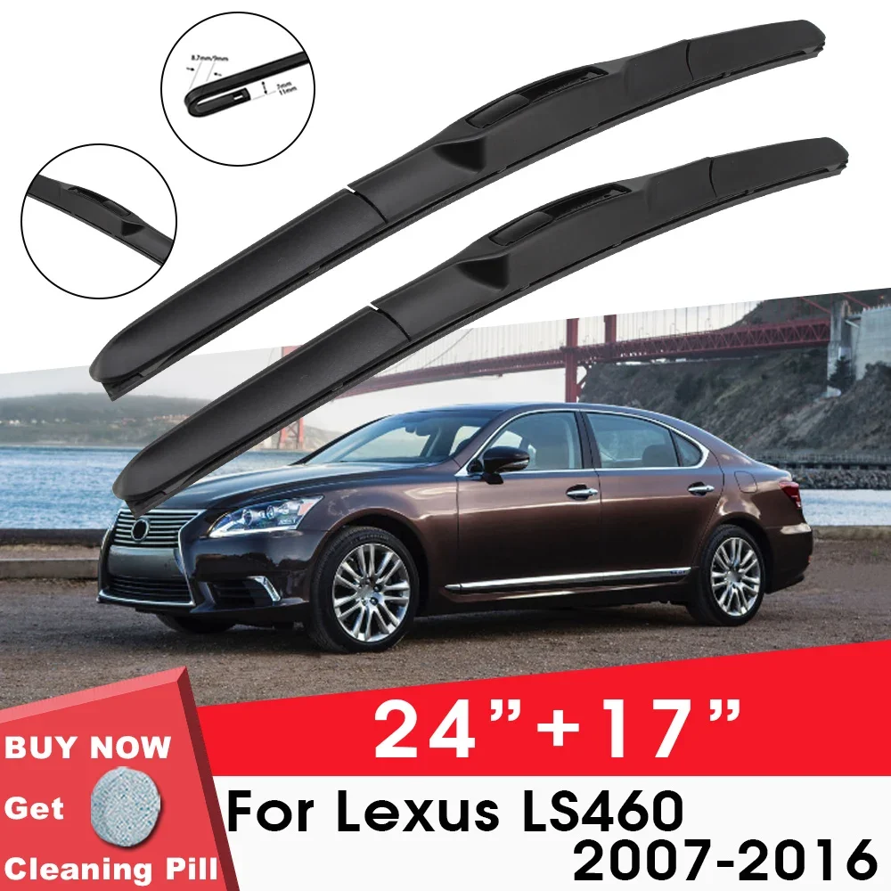 Escobilla limpiaparabrisas de coche ventana delantera parabrisas goma silicona recarga limpiaparabrisas para Lexus LS460 2007-2016 LHD RHD 24 "+ 17" accesorios de coche