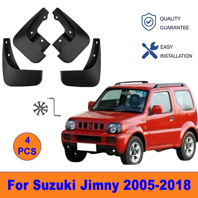 

4Pcs Mud Flaps For Suzuki Jimny 2005-2018 - Splash Guards Front & Rear Wheel Fender Mudguards Car Exterior Protection Accessory