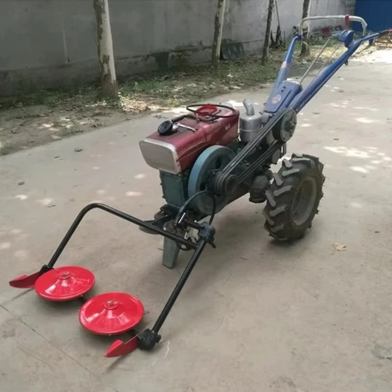 Power tiller installation Disc drum mower with disc tractor Front mower Belt drive