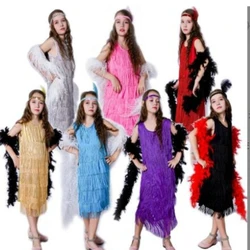 1920s Charleston Chicago Gatsby Fringe Kids Fancy Dress Up Costume halloween costumes kostume motoparty for kids Girls Flapper