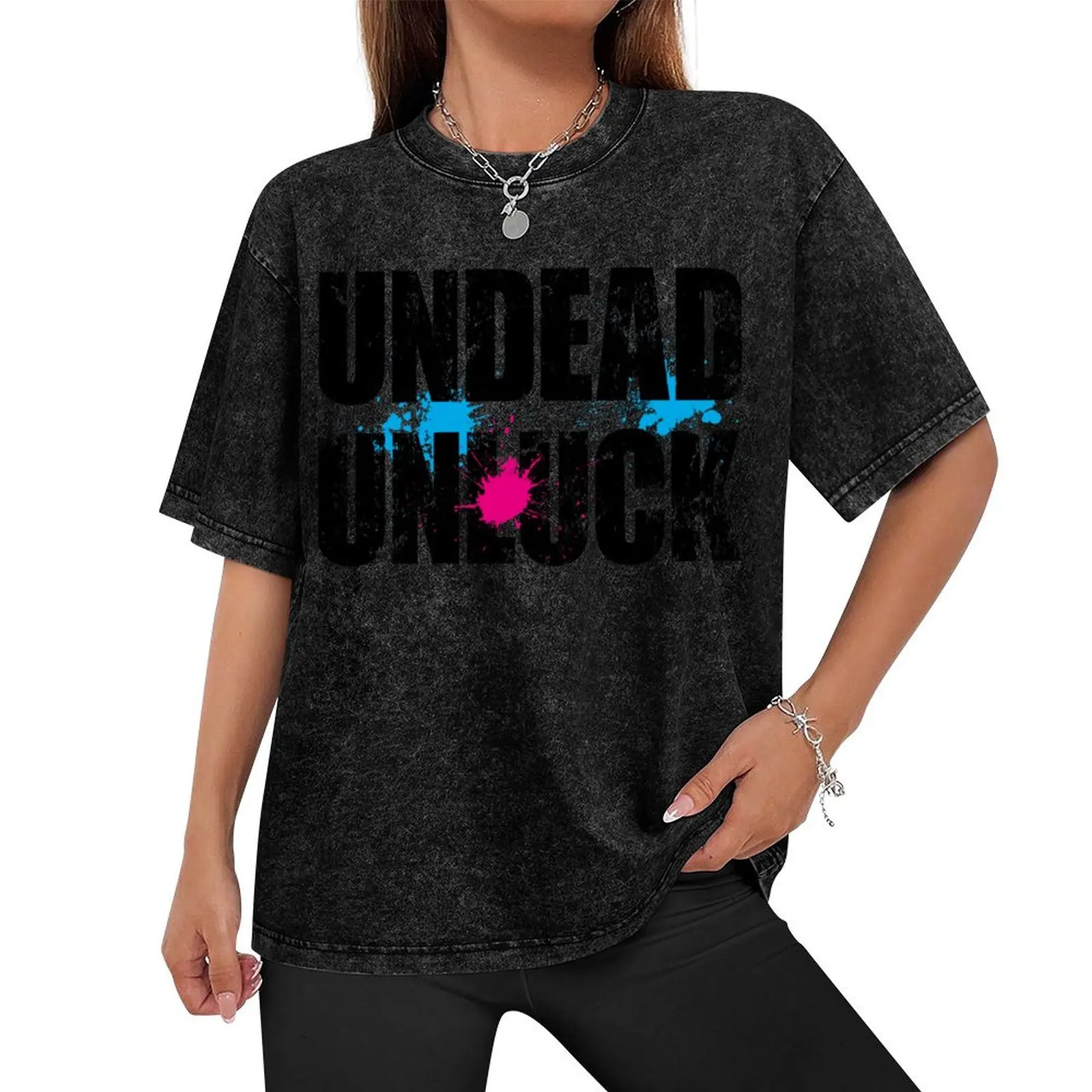 Undead Unluck Paint Logo T-Shirt customs funny costumes luxury t-shirt shirts graphic tee men