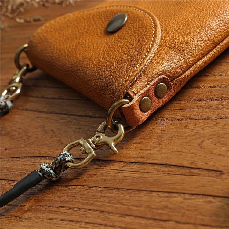 Genuine Leather Shoulder Bag For Men Origianal Cowhide Vintage Casual Small Messenger Crossbody Bags Mobile Phone Cellphone Bag