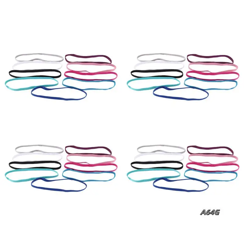 36X Thick Non-Slip Elastic Sport Headbands Hair Headbands,Exercise Hair And Sweatbands For Women And Men Multicolor