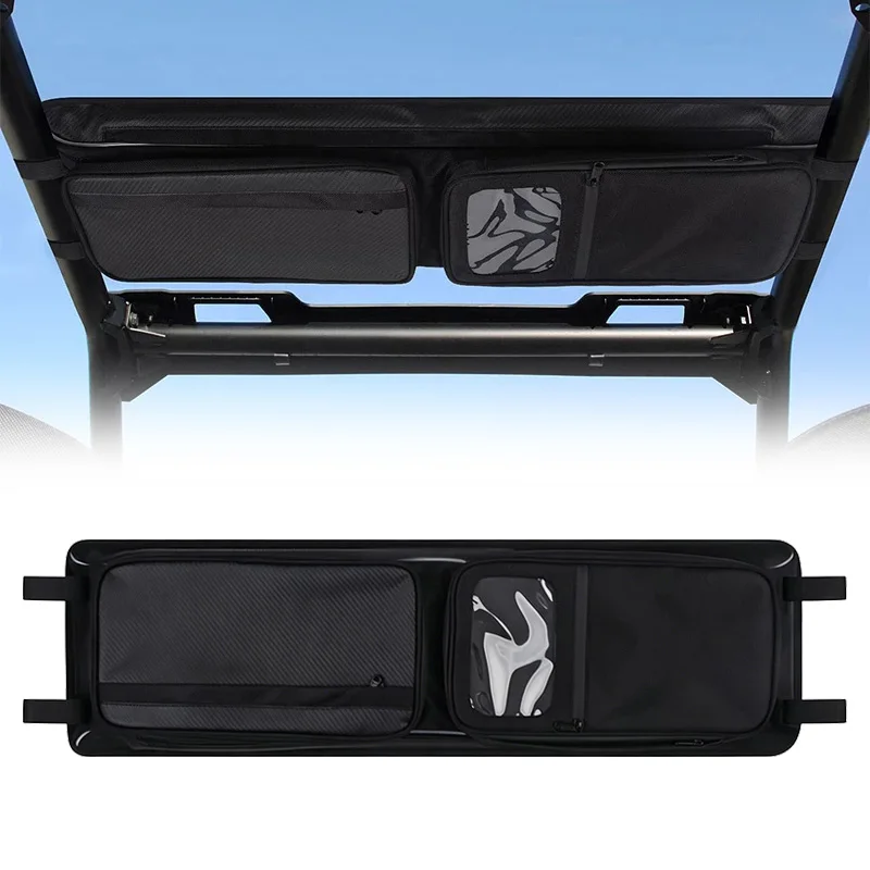 UTV Roof Overhead Storage Bag Waterproof Roll Cage Organizer Map Phone Holder For Polaris RZR XP 1000 S 4 1000 Turbo