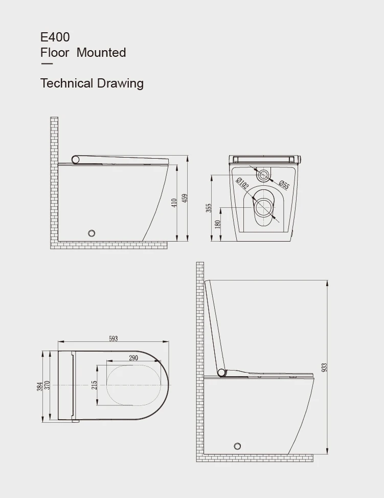 Smart Toilet, One Piece Bathroom, Modern Stylish, Electronic Bidet, Hygienic Design, Shower Toilet view 5