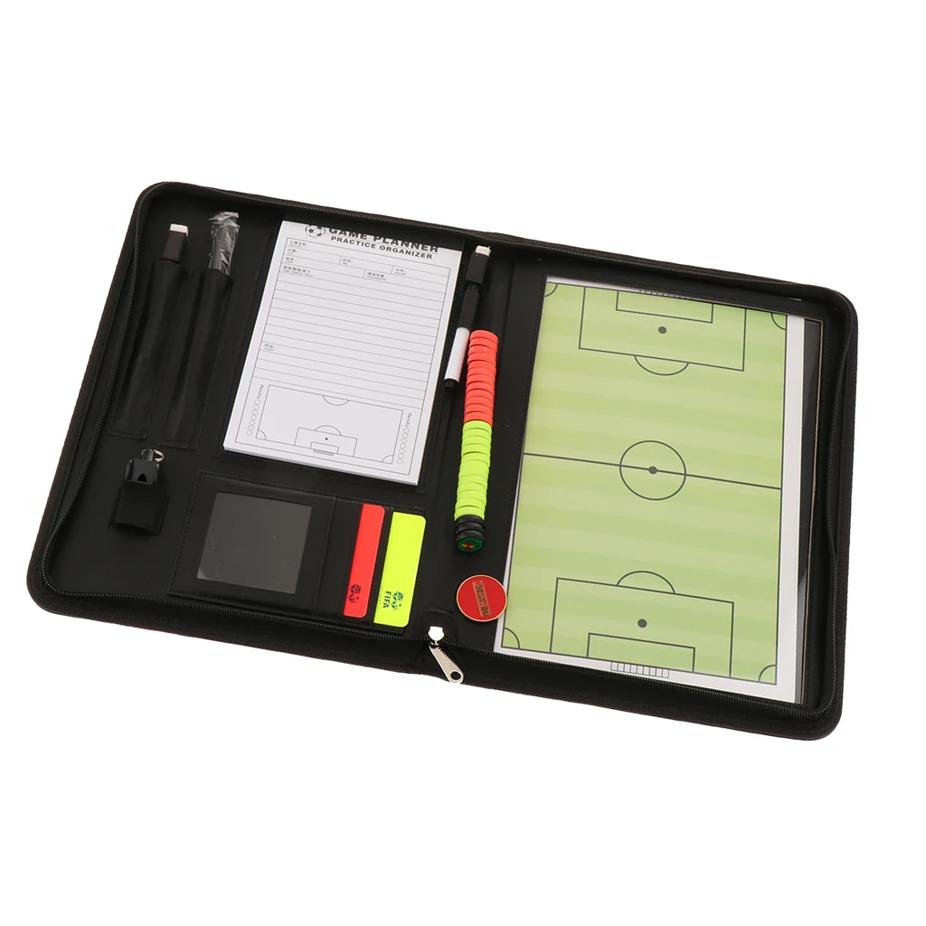 Soccer Coaching Coaches Scorecard Zipper Case Holder Yellow Red