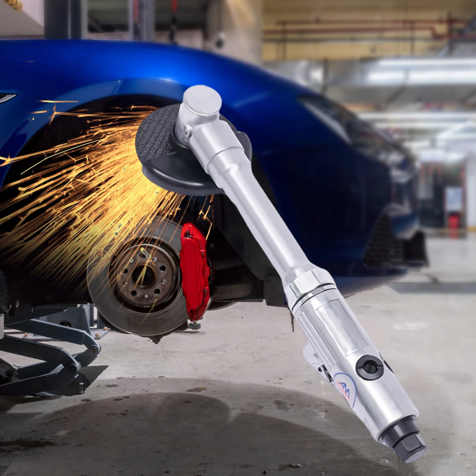 

90 PSI Pressure Long Handle Air Cutting Angle Grinding Cutter with Protective Cover for Automobile Repair, Hardware Processing