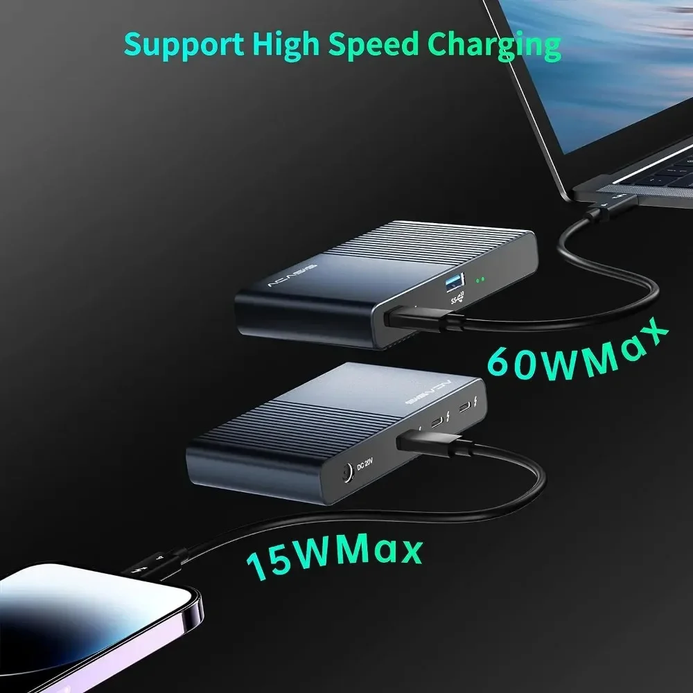 Imagem -04 - Acasis-estação de Ancoragem Thunderbolt Usb4.0 40 Gbps Hub em Deck tipo c 8k @ 60hz Saída de Vídeo pd Carregamento para Macbook Pro Ipad