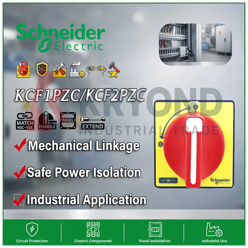Schneider KCF1PZC Isolator Switch Handle Kit for VCF02C Panel Mount VZ17C Shaft VZ7C Auxiliary Contact for Electrical Cabinet