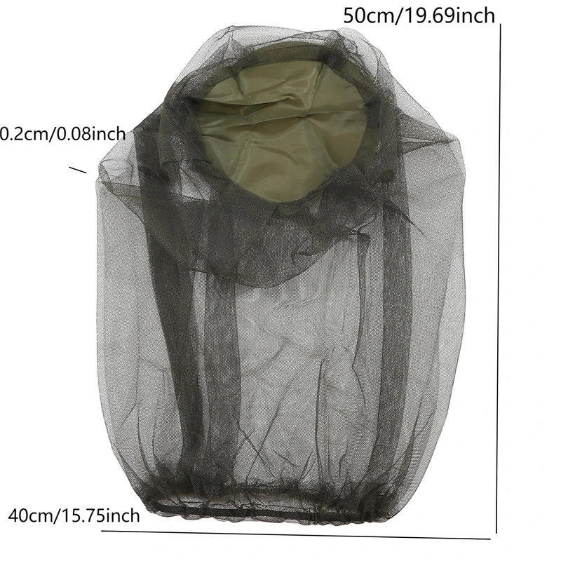شبكة ثقوب رفيعة للغاية كبيرة وطويلة ، شاشة ذبابة ناعمة متينة ، شبكة رأس حشرات البعوض ، واقي وجه ، قبعة تخييم ، ممتازة