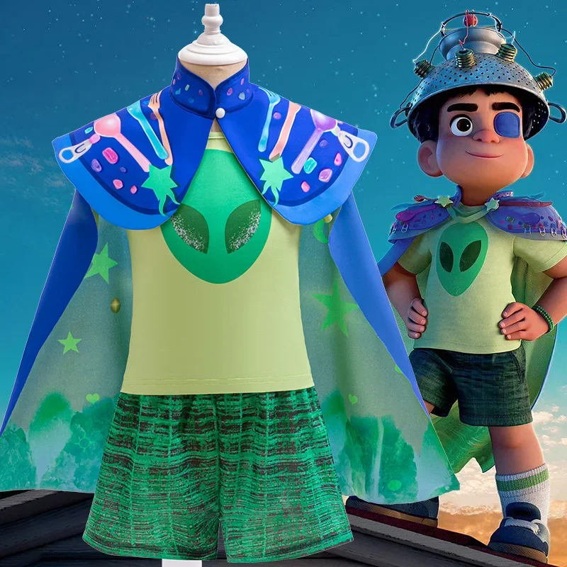 الصبي مجموعة الفيلم نفس النمط مفوض الأرض إيليو تأثيري حلي حفلة عيد ميلاد أداء هالوين كرنفال الاطفال فستان 3 قطعة