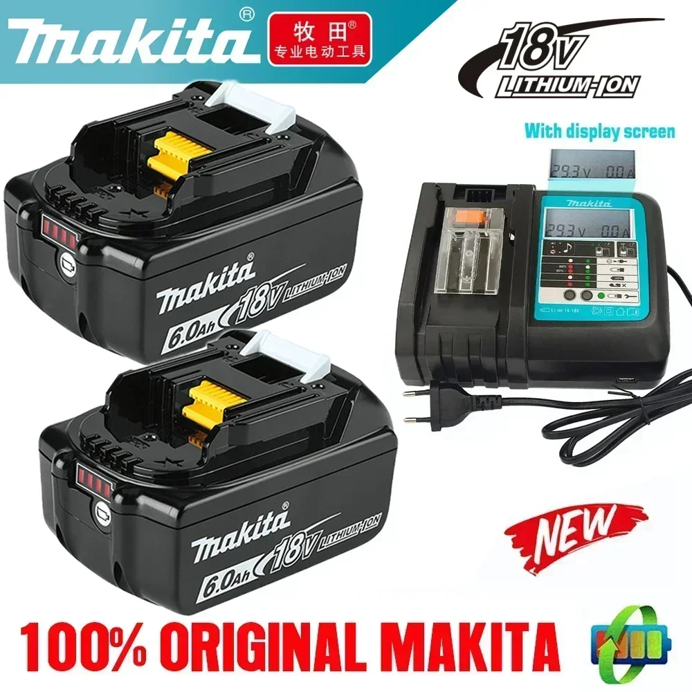 Makita-100% Original Rechargeable Power Tool Battery, Replaceable LED Lithium-ion, 9.0 Ah 18V LXT BL1860B BL1860BL1850