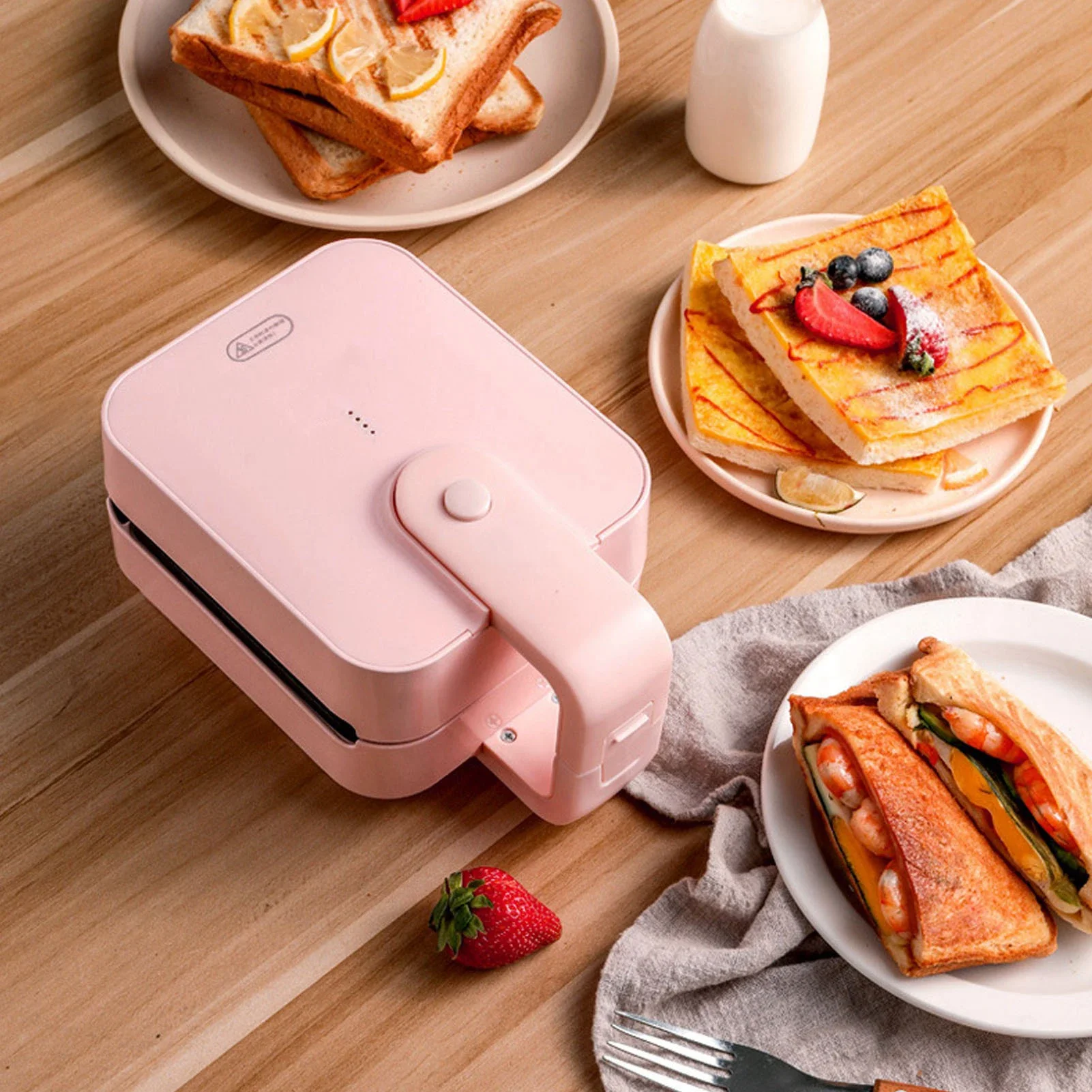 Sandwich Toaster Mini Sandwich Toaster 650W Portable Waffle Maker Electric Panini Maker AU Plug 220V for Dorms Apartments