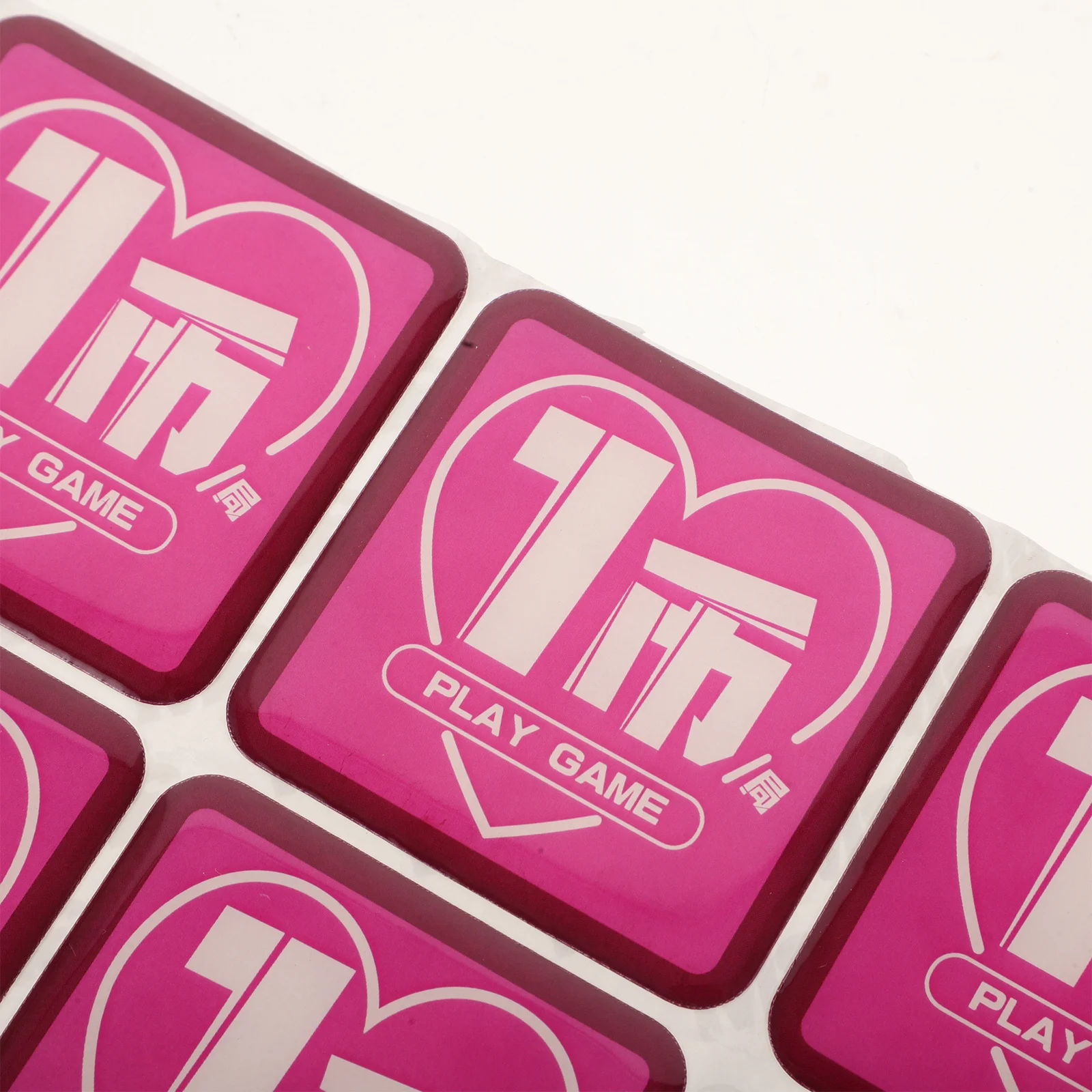 10 قطع من ملصقات العملات المعدنية للعب الألعاب، شارات بلاستيكية، تصميم ملون جريء لإعداد ألعاب مركز التسوق