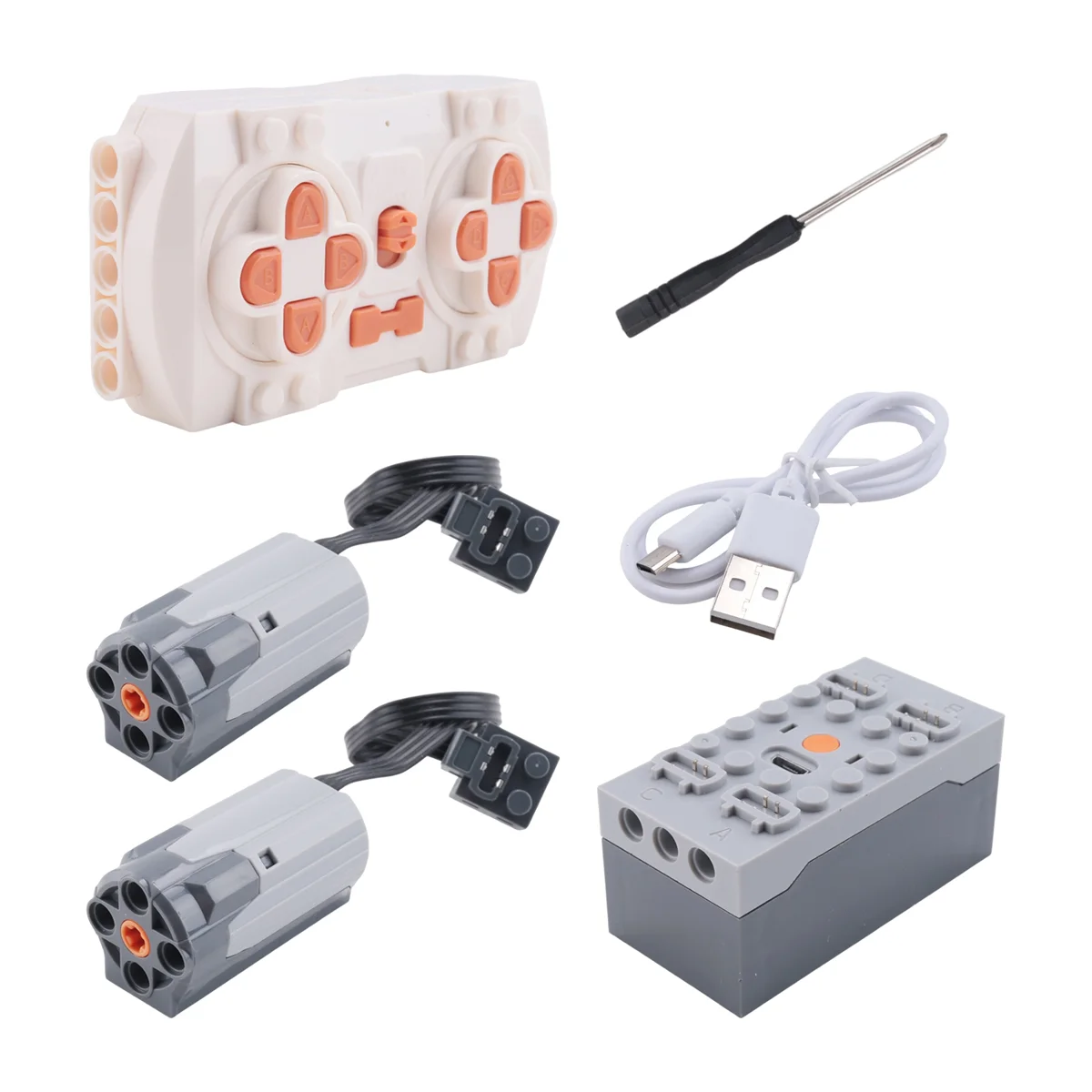 1Set Power Function Motor App Remote Control Programming 2 Meduim Moter Set DIY Creative Building Block for Children ZJY