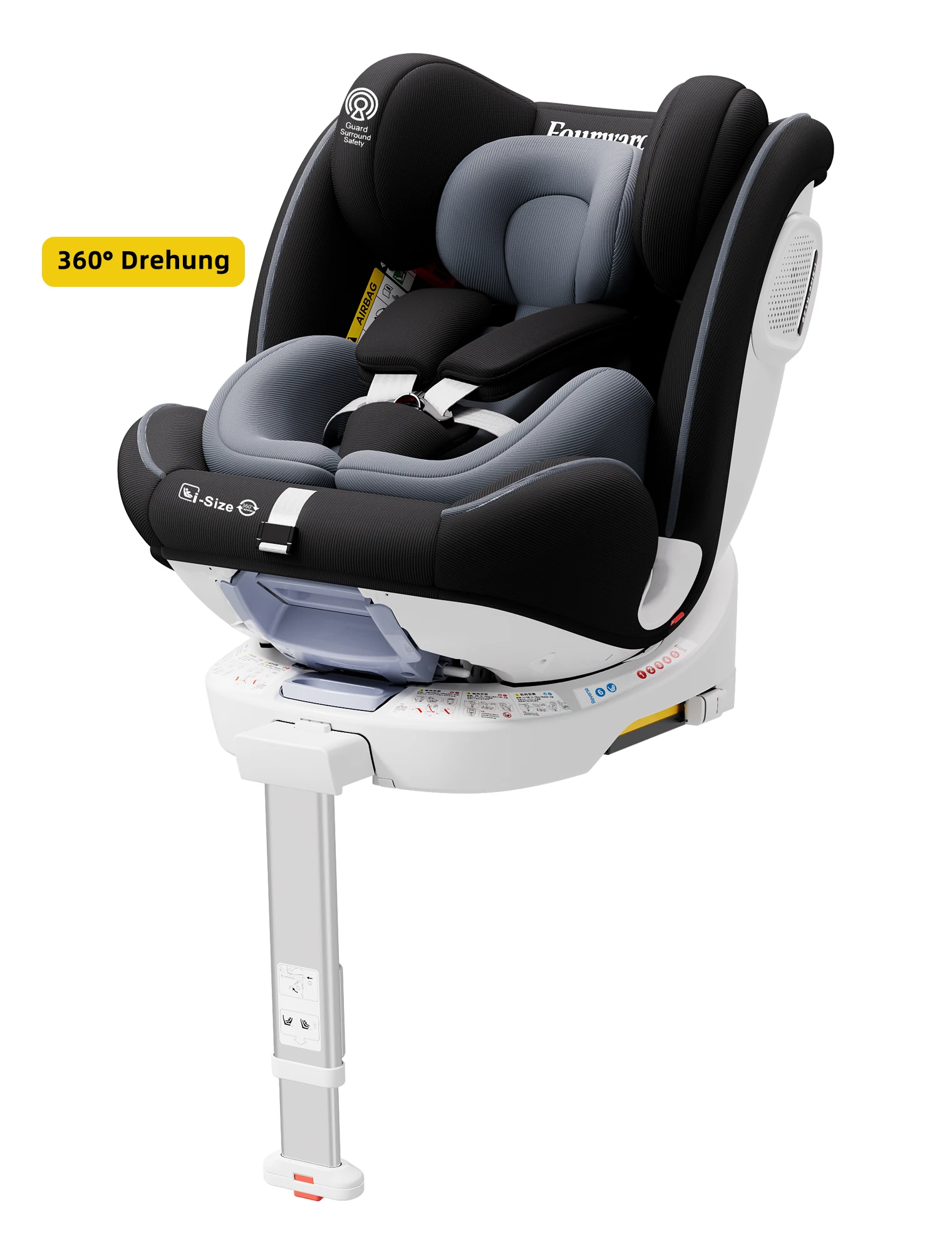 AP03 KL005 Kindersitz Babyautositz 360° °   Drehbarer ISOFIX ECE, 0-12 Jahre / 9-36 kg / 5-Punkt-Gurt / 40-150 cm