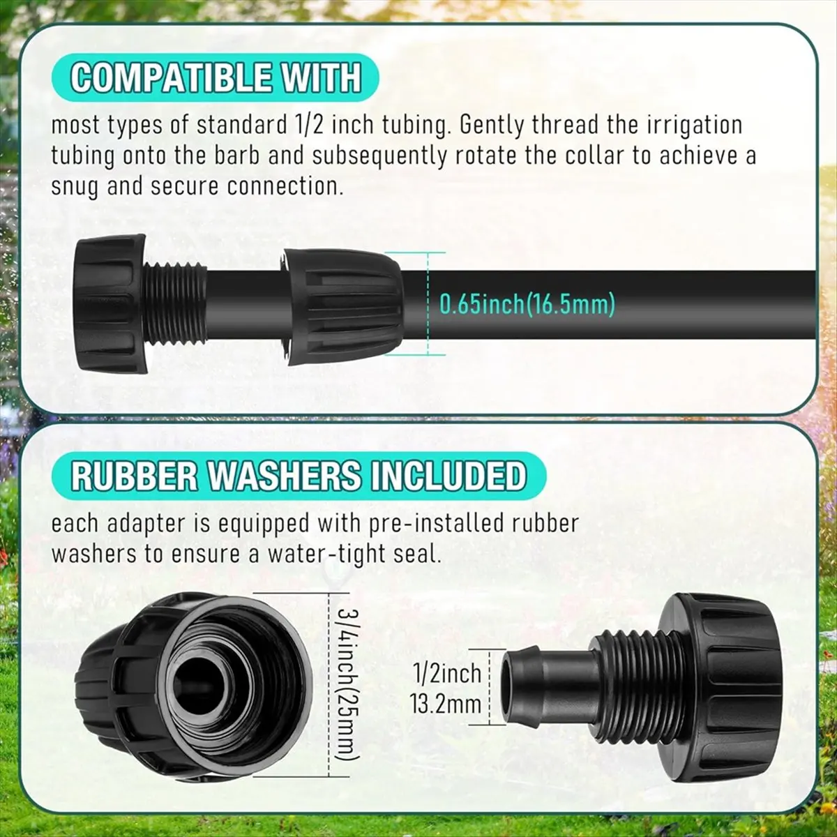 MALL 2 Pack 25Psi Drip Irrigation Pressure Regulator Kit, Water Backflow Preventer for 3/4Inch Garden/Faucet Hose
