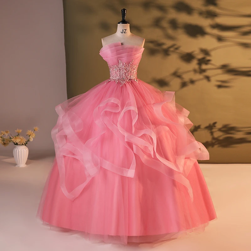 

Dusty Pink Quinceanera Dresses 2025 Party Prom Elegant Strapless Ball Gown Formal 15 Year Old Dress Homecoming Dress Customized