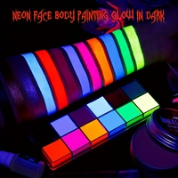 12-Color Fluorescent Neon Face And Body Painting Set, Safe And Non-Toxic, Suitable For Halloween, Carnival, Children And Adults
