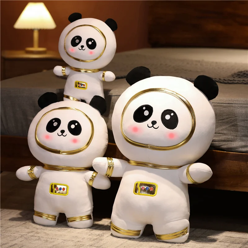 Juguetes de peluche de dibujos animados para niños, Panda espacial, cosmonautas, astronauta, muñeca de peluche, sofá, almohada, decoración, regalos de cumpleaños, 35-60cm