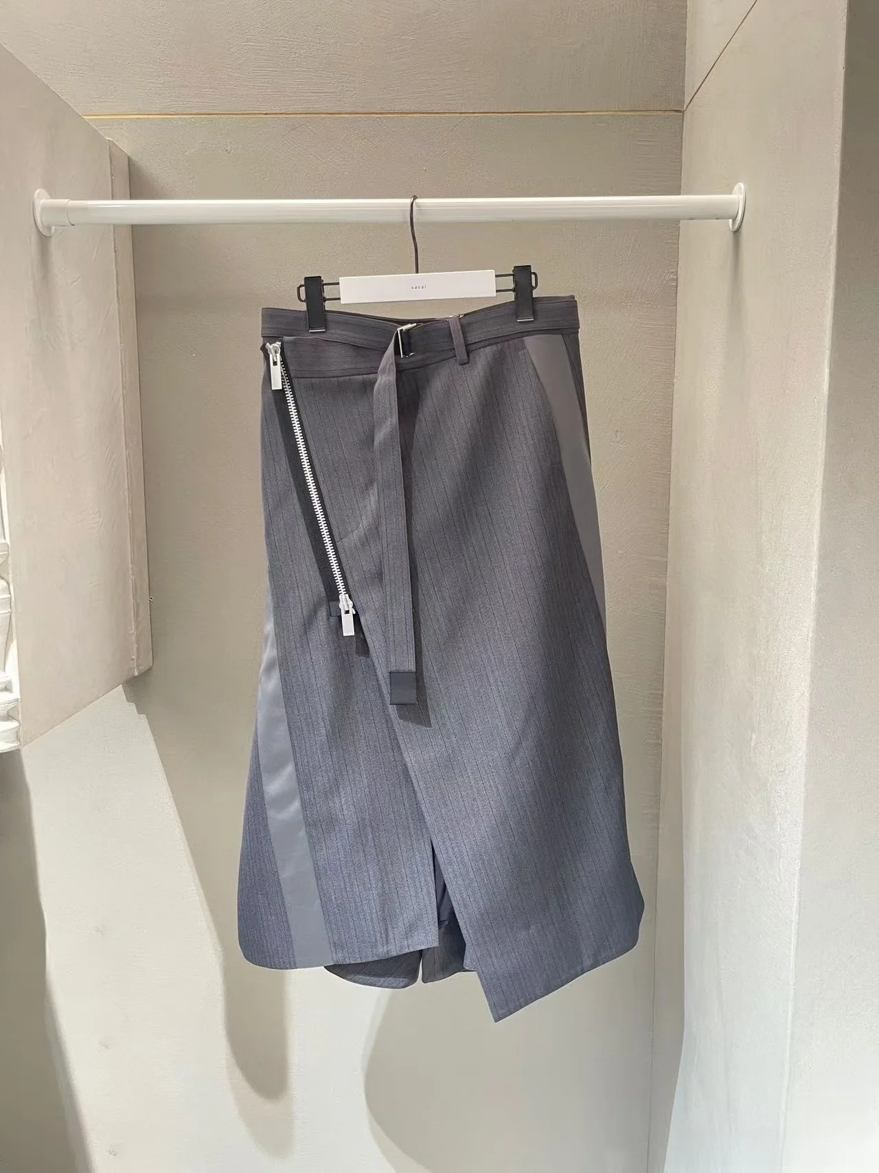 

Повседневная асимметричная юбка SACAI с пэчворком, высокая талия, хлопок, свободный крой, женская модная осенне-зимняя юбка