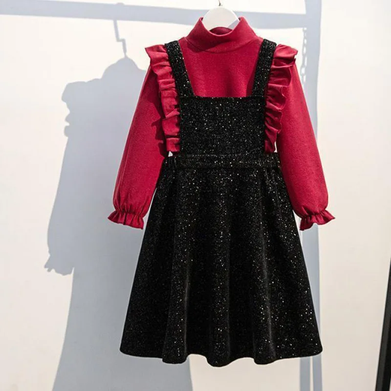 

Fall Dresses For Girls Suspender Clothing Big Girl Brown Black Dress Party Jumper Skirt Size 4 5 6 7 8 9 10 11 12 13 14 Year