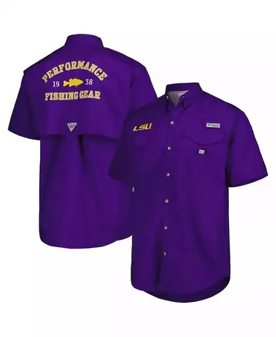 Columbia | Men's Purple LSU Tigers Bonehead Button-Up Shirt