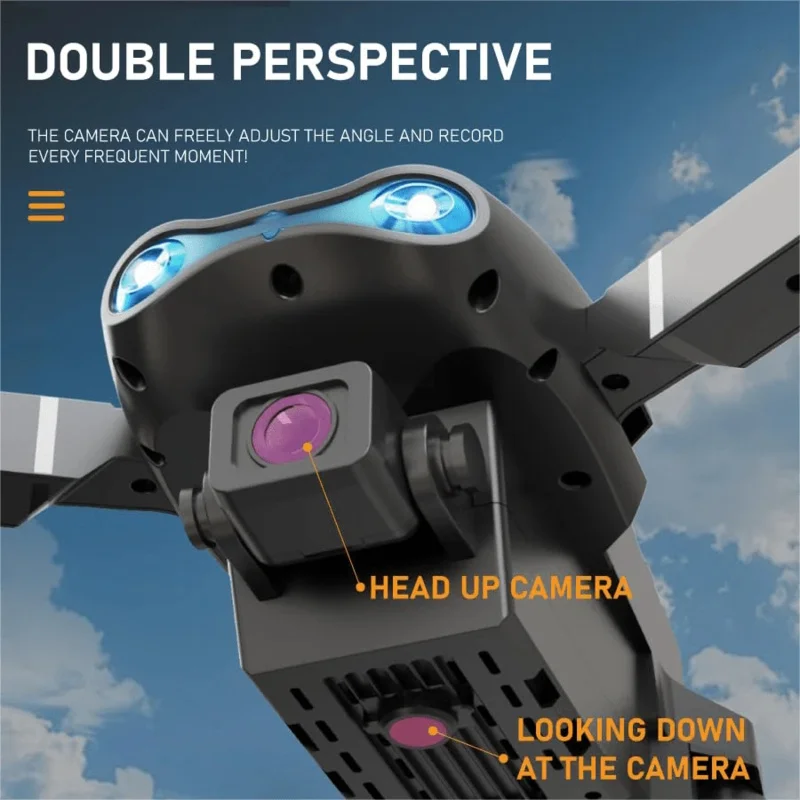 طائرة بدون طيار تعمل بالتحكم عن بعد للمبتدئين - طائرات بدون طيار واي فاي قابلة للطي مع كاميرات مزدوجة الدقة، 360 درجة °     فليبس، تحوم تلقائي، طائرة بدون طيار خارجية Airp