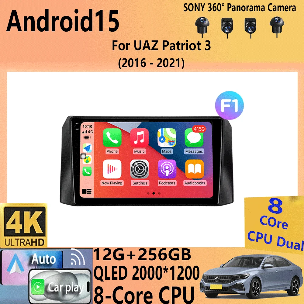 Android 15 Car Radio For UAZ Patriot 3 2016 - 2021 Multimedia Video Player Navigation stereo GPS No 2din 2 din dvd