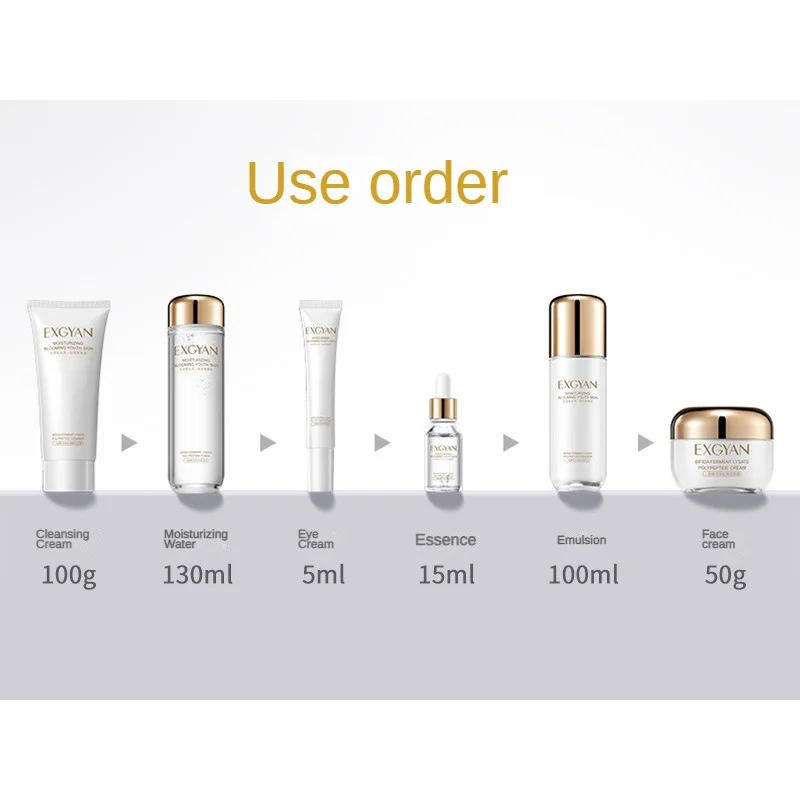 Repair Skin Care Set 6PCS Face Cream Cleanser Toner Eye Cream Yeast Niacinamide Serum Moisturizing Brighten Oil Control Skincare