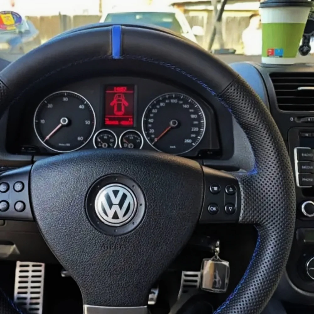 Customized Car Steering Wheel Cover Hand Sewing Microfiber Leather For Volkswagen Golf 5 Mk5 GTI VW Golf 5 R32 Passat R GT 2005