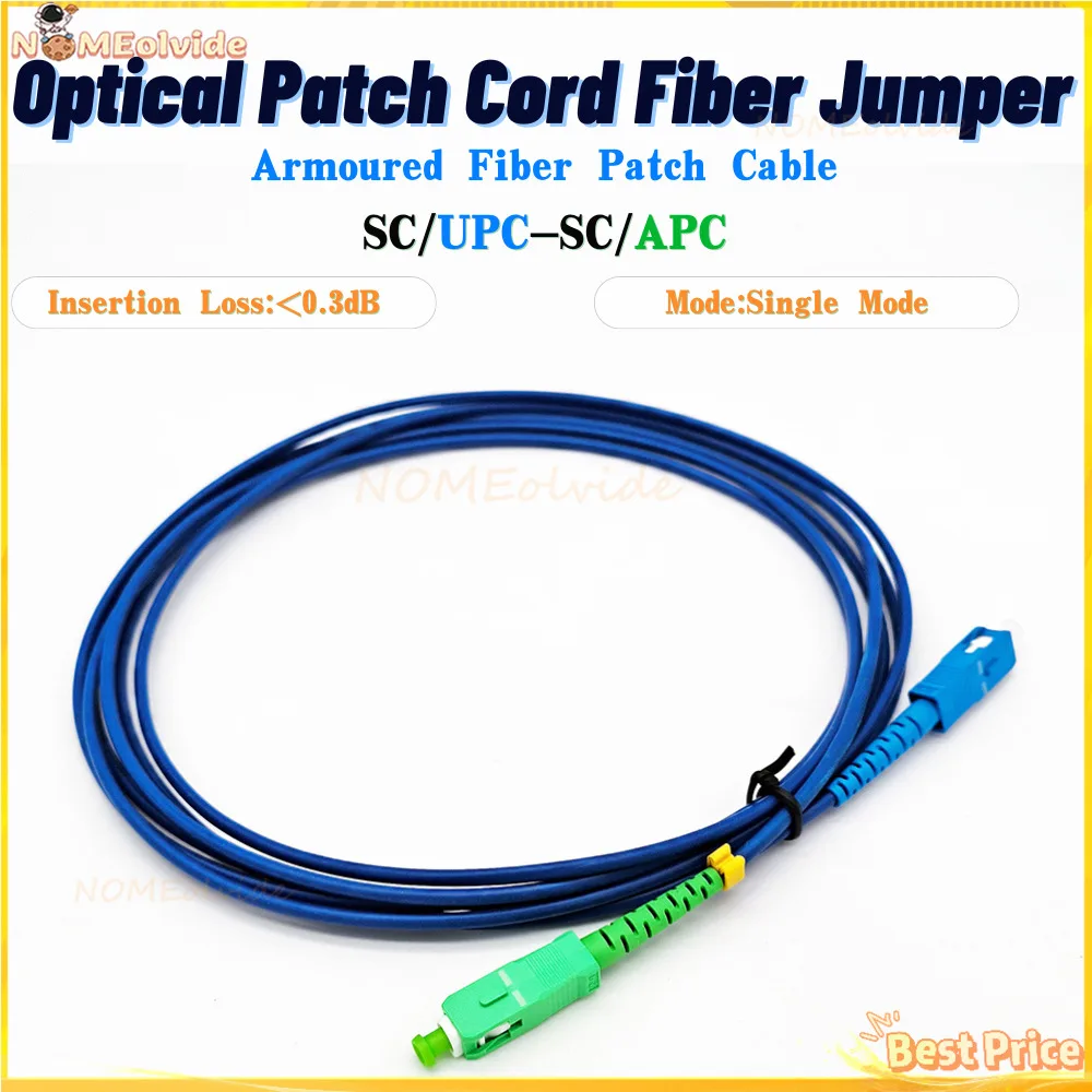 

1pcs Fiber Patch Cord SC UPC APC Armored Fiber Optical Cable Patch Cord Simplex SM FTTH Fiber Optic Jumper Cable 2M-10m