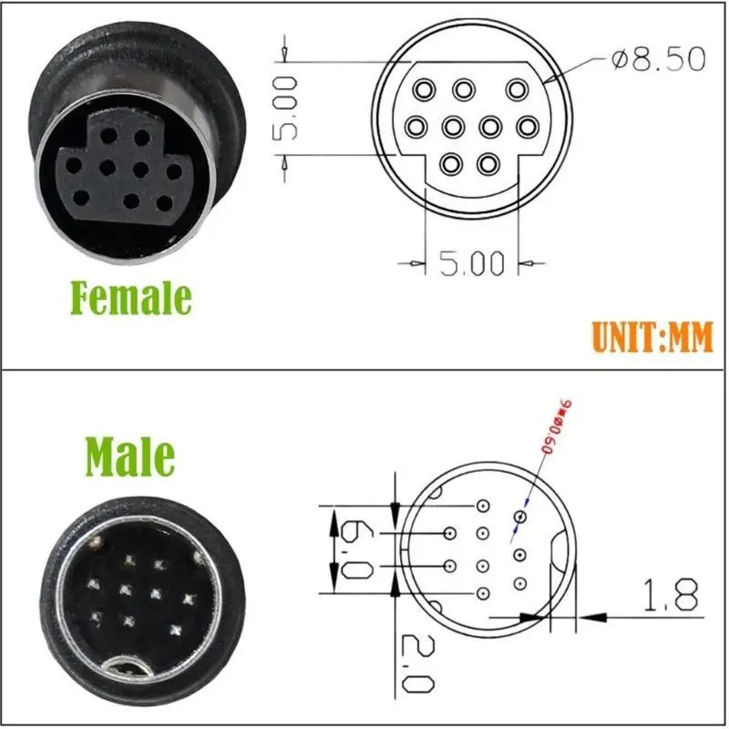 9Pin S-video Mini Din Adapter Extension Cable Wire 9 Needle Cord Enhances Signal and Clear Auditory Video Transmission