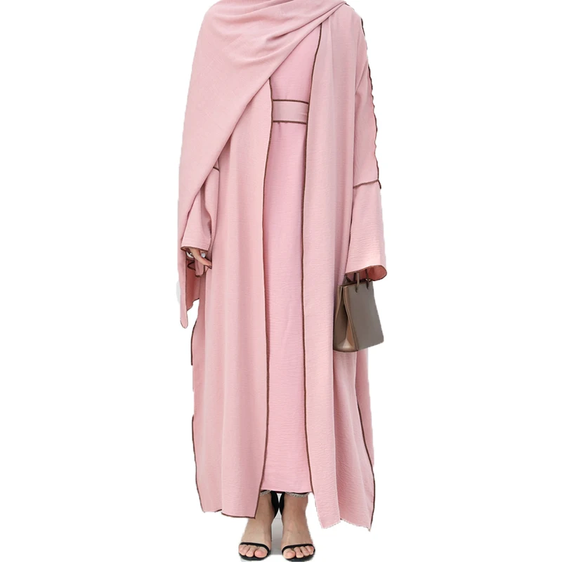 

New Dubai Muslim Women Open Abaya Cardigan Maxi Dress Turkey Kimono Robe Eid Ramadan Caftan Jalabiya Femme Islam Clothing Kebaya
