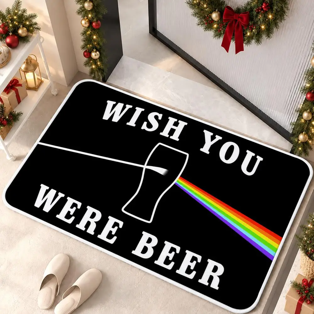 Cocktail Party Art Floor Mat Soft Flannel Rug Non Slip Washable Quick Dry Mat for Bathroom Bedroom Kitchen Home Decor