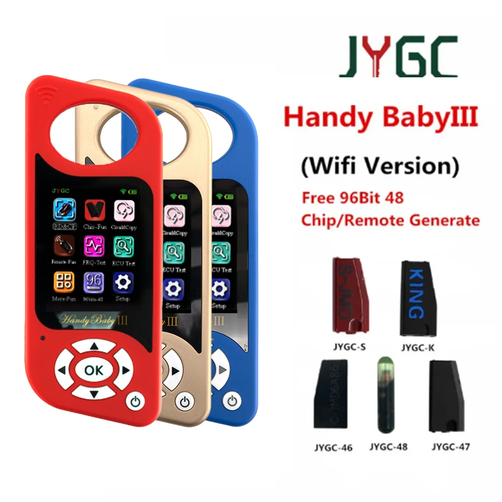 JMD Handy Baby III Auto Key Programmer Handy Baby 3 Key Copier for 4D / 46 / 48 / G / KING / Red Chip Copy 96bit 48 Chip