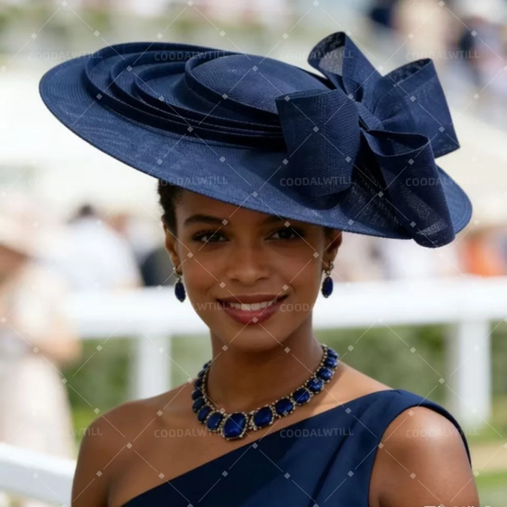 Big Imitation Sinamay Bow Fascinator Hat Headband For Kentucky Derby Royal Ascot Headpiece Wedding Tea Party Women Headwear view 5