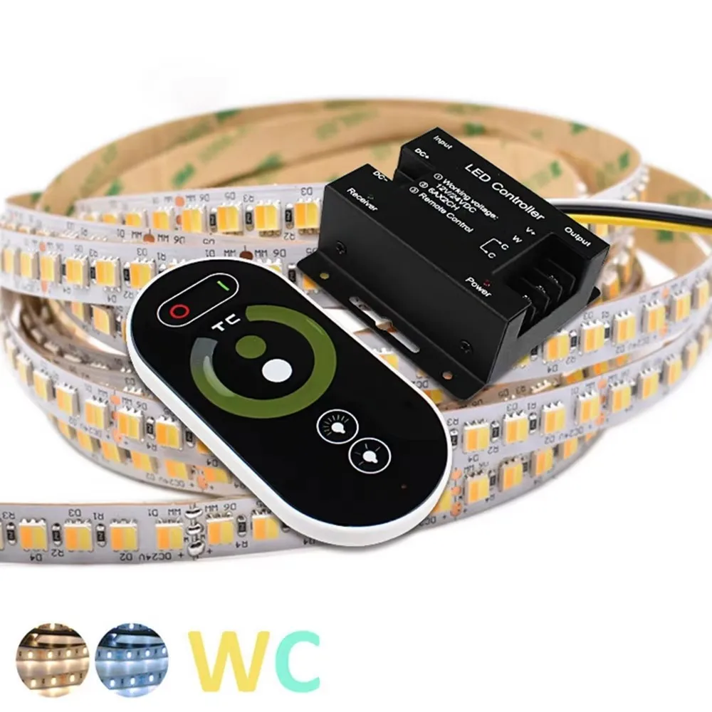 LED full touch infinite CCT dimmer suitable for LED color temperature light with RF wireless remote control DC12V 24V