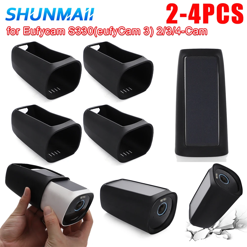 Silicone Cover 4K Wireless Security Camera Protective Shell Case Waterproof Anti-scratch for Eufycam S330(eufyCam 3) 2/3/4-Cam