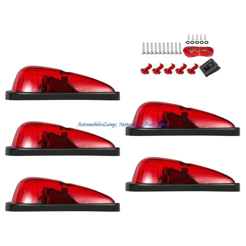 

H7BD 9 LEDs Teardrop Cab Lights Waterproof Truck Cab Marker Lights for Truck Replacement Roof Running Top Marker Light