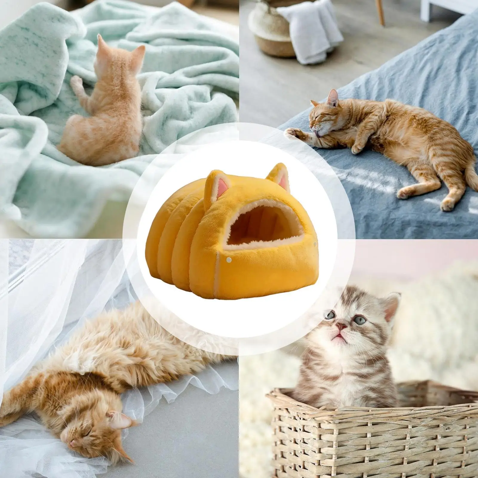 

Кровать для котенка, зимняя теплая спальная кровать для домашних животных, домашний кошачий домик для котят, домашняя спальня, балкон, квартира, дом